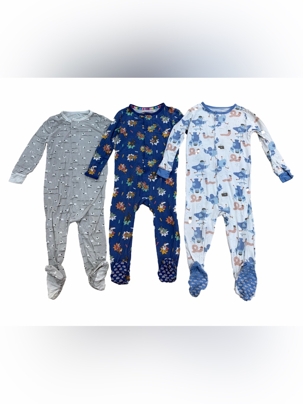 Magnetic Me Size 12-18 Months Animal Print Footie Modal Pajamas Bundle